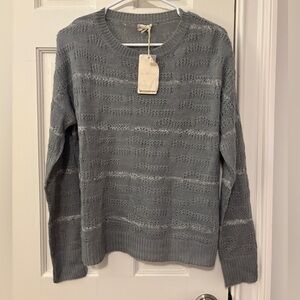 Hem & Thread Open Knit Lightweight Crewneck Sweater - NWT